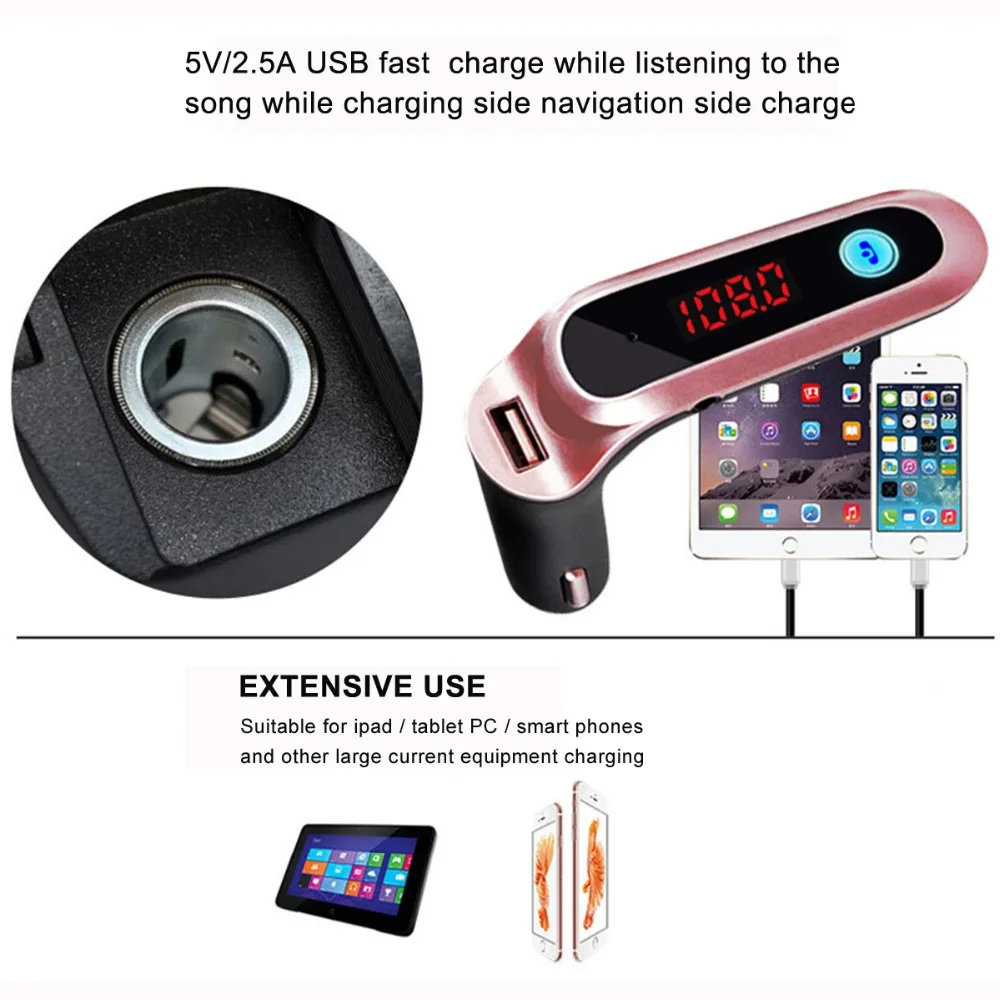 S7 Bluetooth fm передатчик 4 в 1 беспроводной AUX модулятор Автомобильный комплект MP3