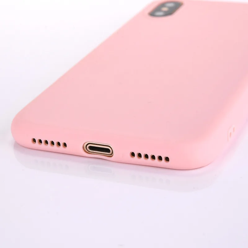 Ultra Thin Phone Case For iPhone 7 6 6s 8 X Plus XR XS Max Simple Solid Color Soft TPU Fashion Candy Back Cover |