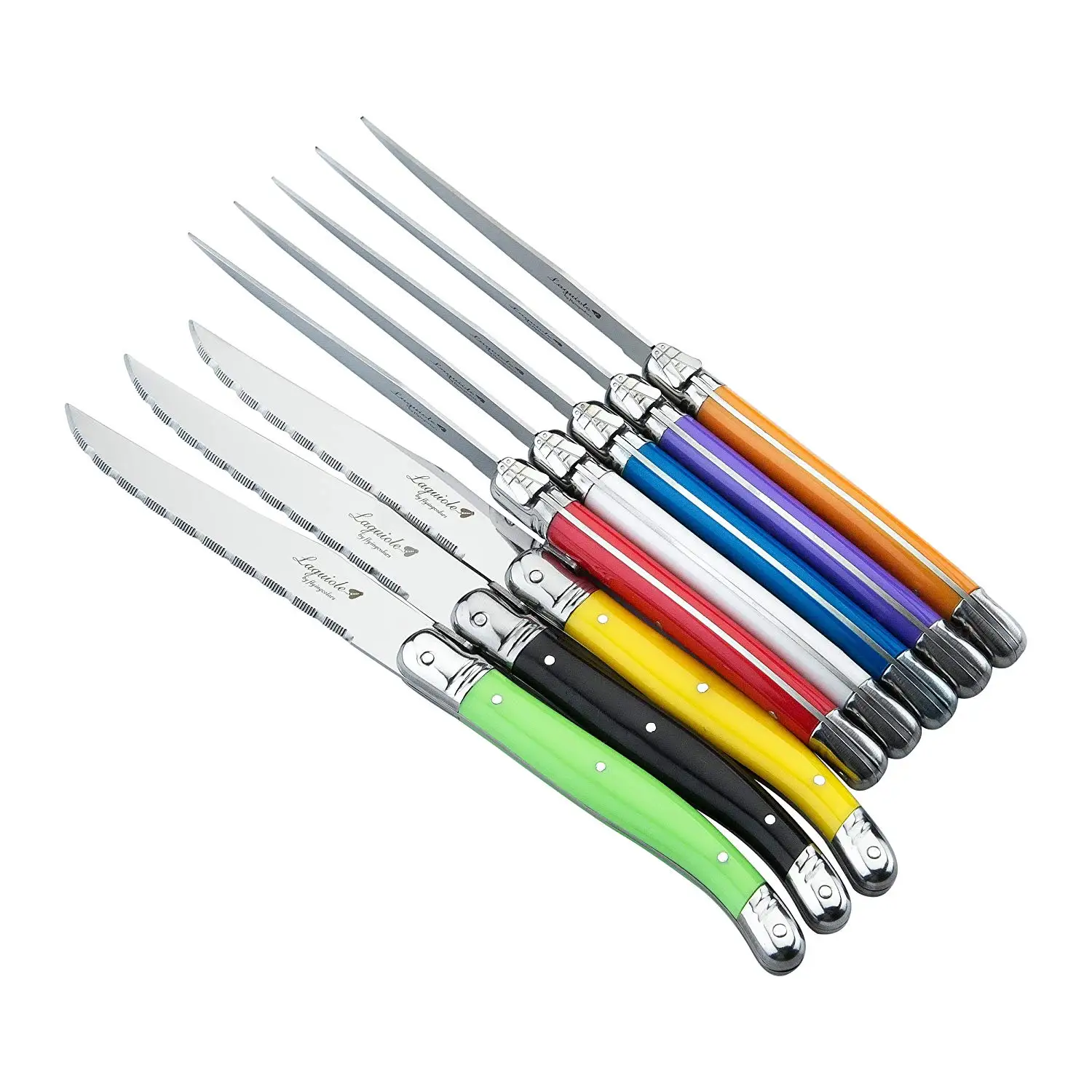 Laguiole 18/10 из нержавеющей стали острые светильник зубчатых столовых можно мыть в