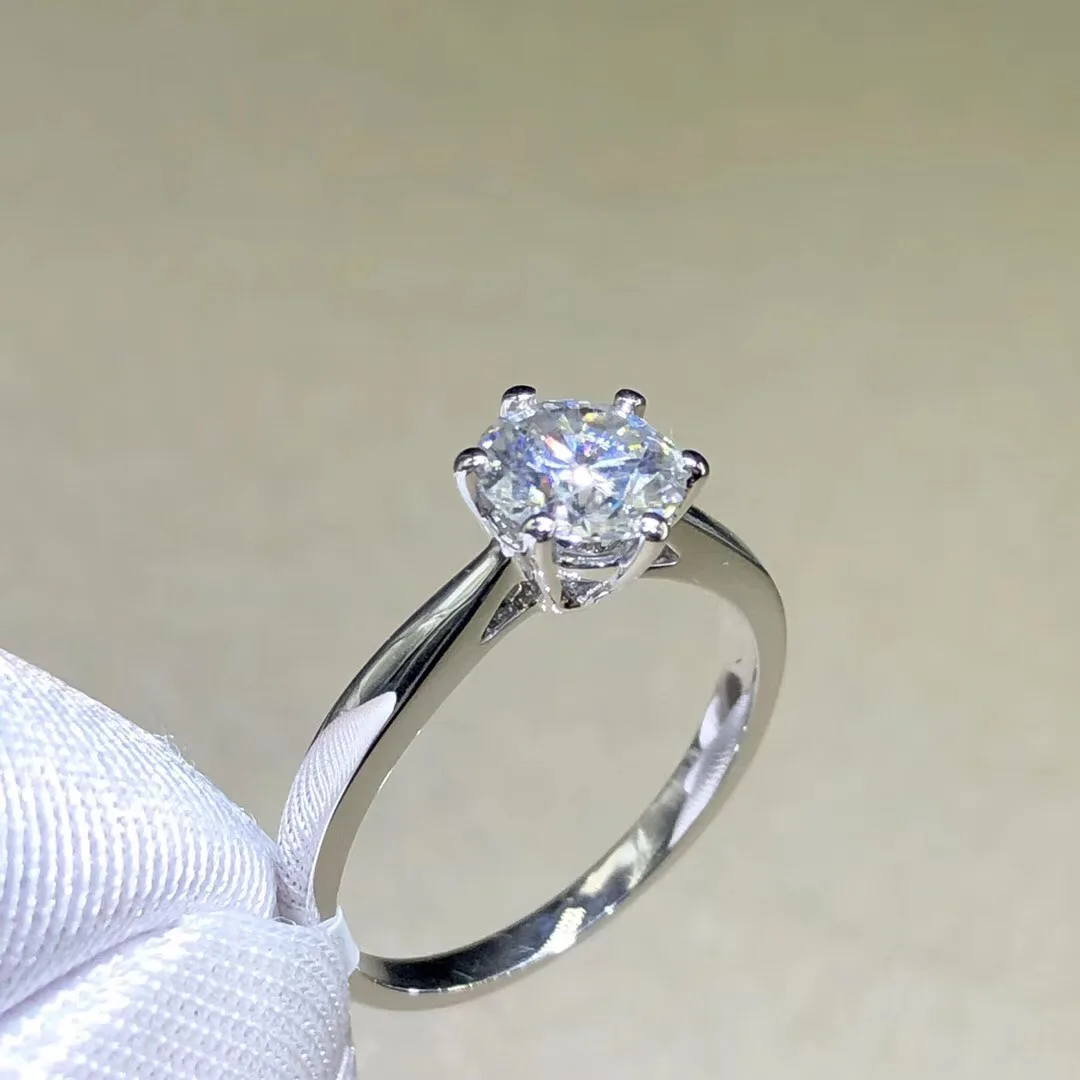 Аладдин, 18 карат, белое золото, 1ct, Mossinate Halo, бриллиантовое обручальное кольцо, обручальное кольцо, юбилейное кольцо с алмазным мостом