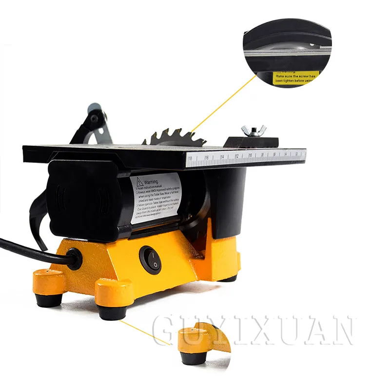 

110V / 220V Mini DIY Table Saw Manual Woodworking Model Electric Polishing Cutting Tool Aluminum Circular Saw Tool