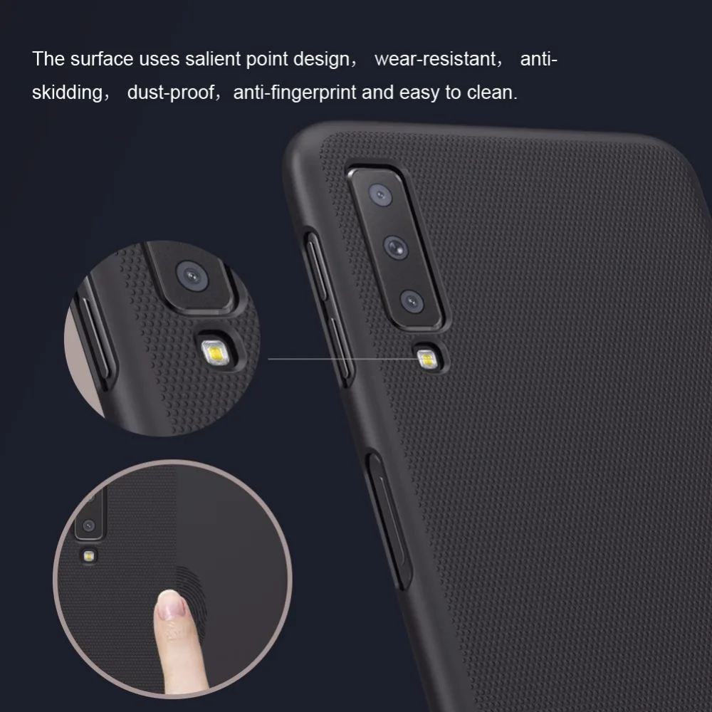 Case for Samsung Galaxy A7 2018 A750F NILLKIN Super Frosted Shield matte hard PC back cover shell gift phone holder | Мобильные