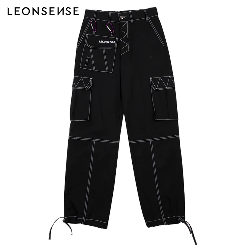 Leonsense 2018 новые Брендовые мужские модные брюки карго с вышитым логотипом