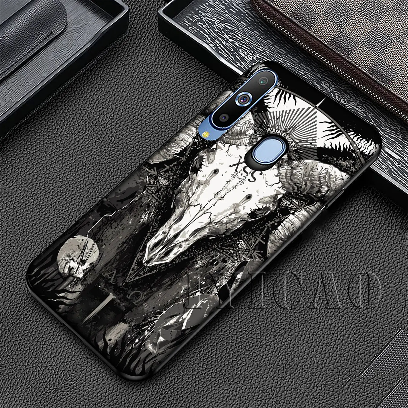 IYICAO Satanic Skull Soft Silicone Case for Samsung Galaxy A70 A60 A50 A40 A30 A20 A10 A50S A40S A30S A20E A10S Black Cover |