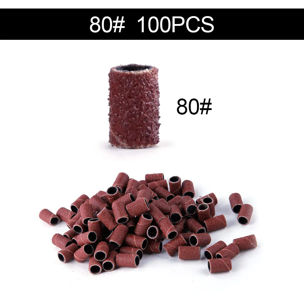 80 100 шт. 80 ''/120''/18" дизайн ногтей шлифовальные ленты файл для УФ-гель акриловый лак для удаления для электрический ногтей машина ногтей сверла - Цвет: 80