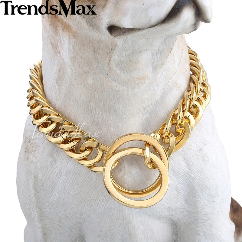 Trendsmax 13 мм ширина 12 30 дюймов золотой тон двойной бордюр кубинский Rombo Link 316L