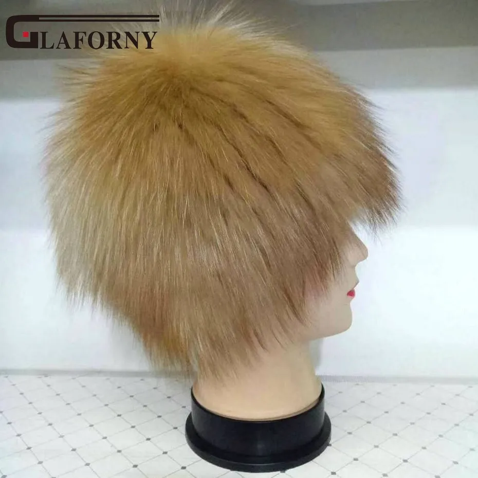 Glaforny новые женские вязаные шапки из лисьего меха женские модные меховые шапки зимняя теплая вязаная шапка для русской Красной лисы Skullies Женская - Цвет: red fox fur
