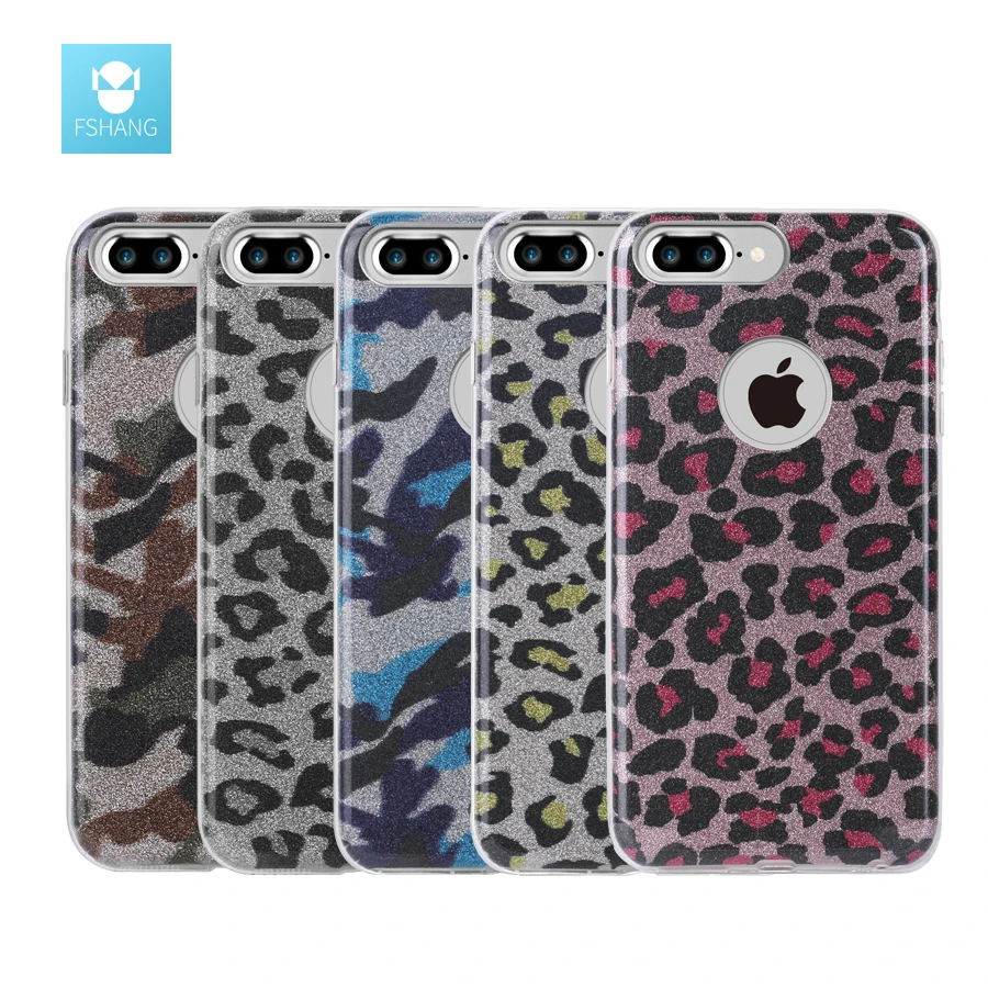 Чехол для телефона Коке iPhone 7 Plus бренд fshang ТПУ армии камуфляж Leopard Обложка 3 в 1 Coque