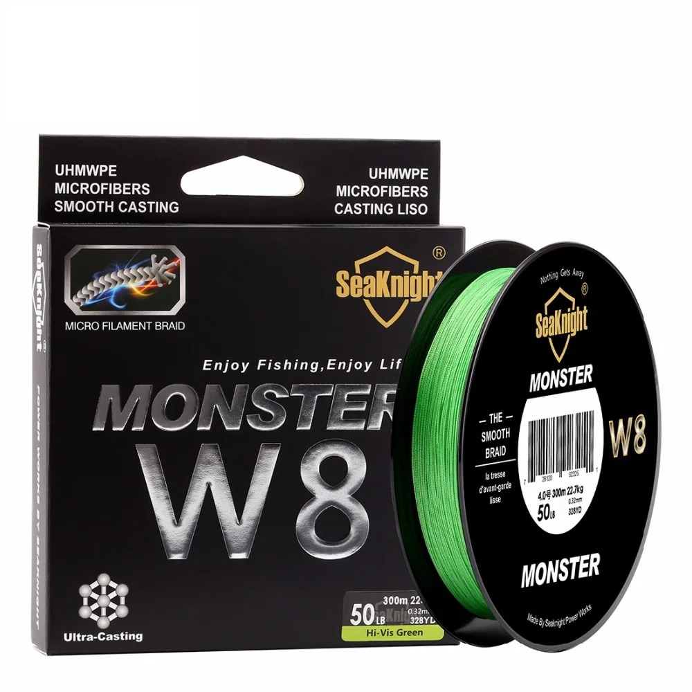 

SeaKnight Monster/Manster 300M W8 Fishing Line 8 Strands Braided Fishing Line Multifilament PE Lines 15 20 30 40 50 80 100LB