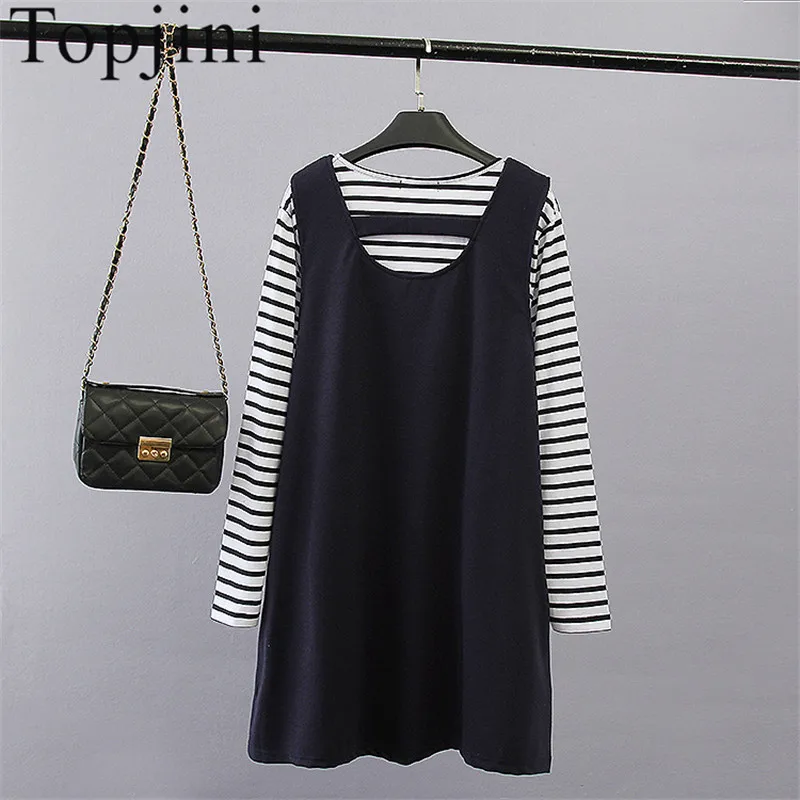 New Spring 2017 Cotton Cute Straight Print Full Sleeve Casual Dresses Knee-Length Regular O-Neck Fashion Women Set | Женская одежда