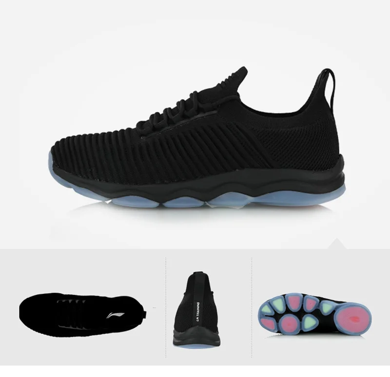 Li-Ning/Мужская обувь для тренировок; дышащая подкладка на подкладе; спортивная обувь из монопряжи; кроссовки с носком; AFJN017 YXX035