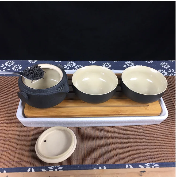 Портативный чайный набор кунг фу один горшок две чашки чая для одного