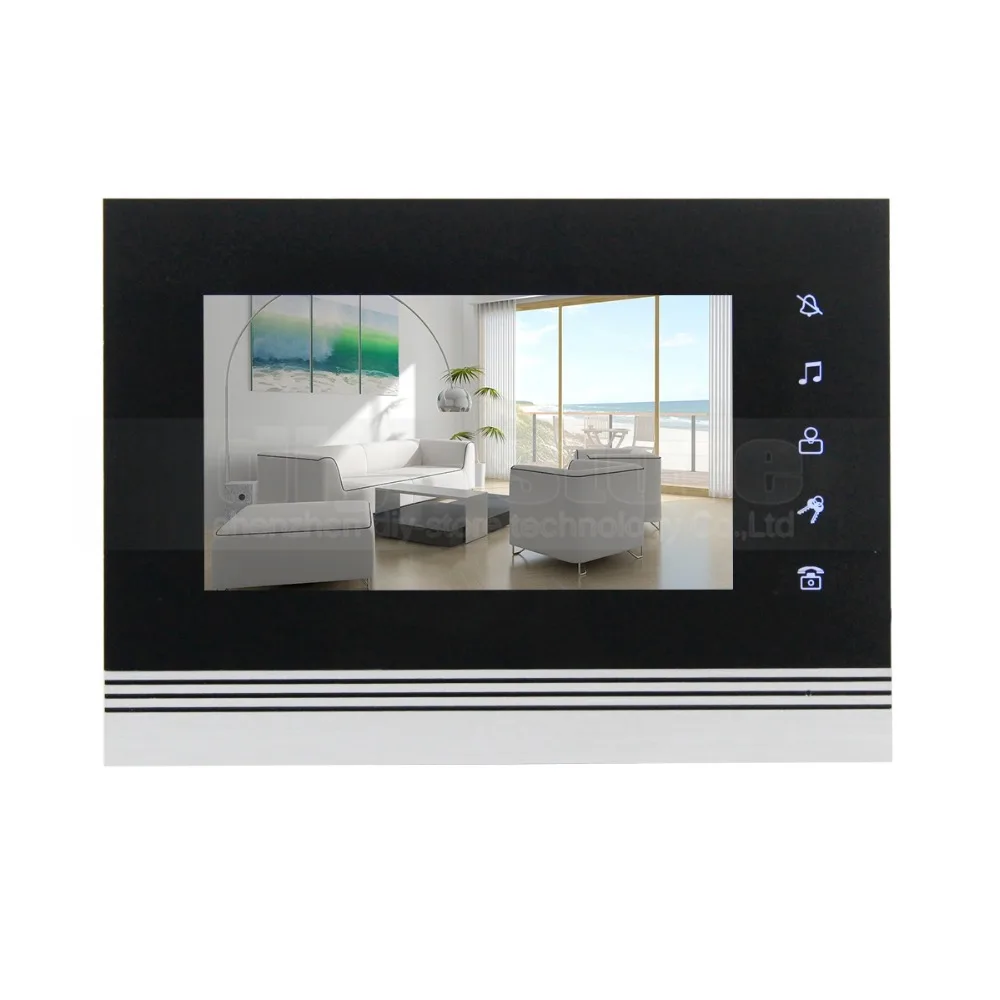 DIYSECUR 7 inch Touch Button Video Door Phone Intercom Doorbell IR Night Vision HD 300000 Pixels RFID Keypad Camera 2V4