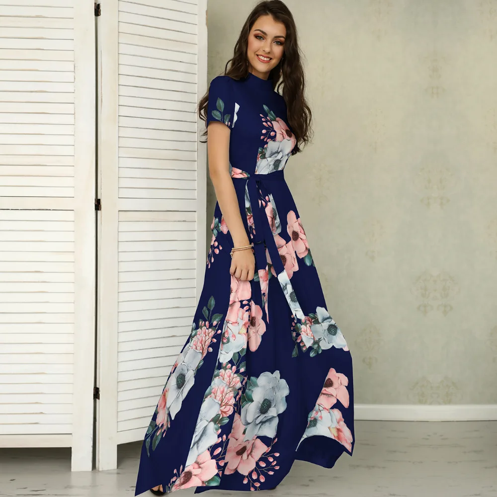 2019 Мода весна Boho Винтажные наряды Для женщин Повседневное элегантные длинные