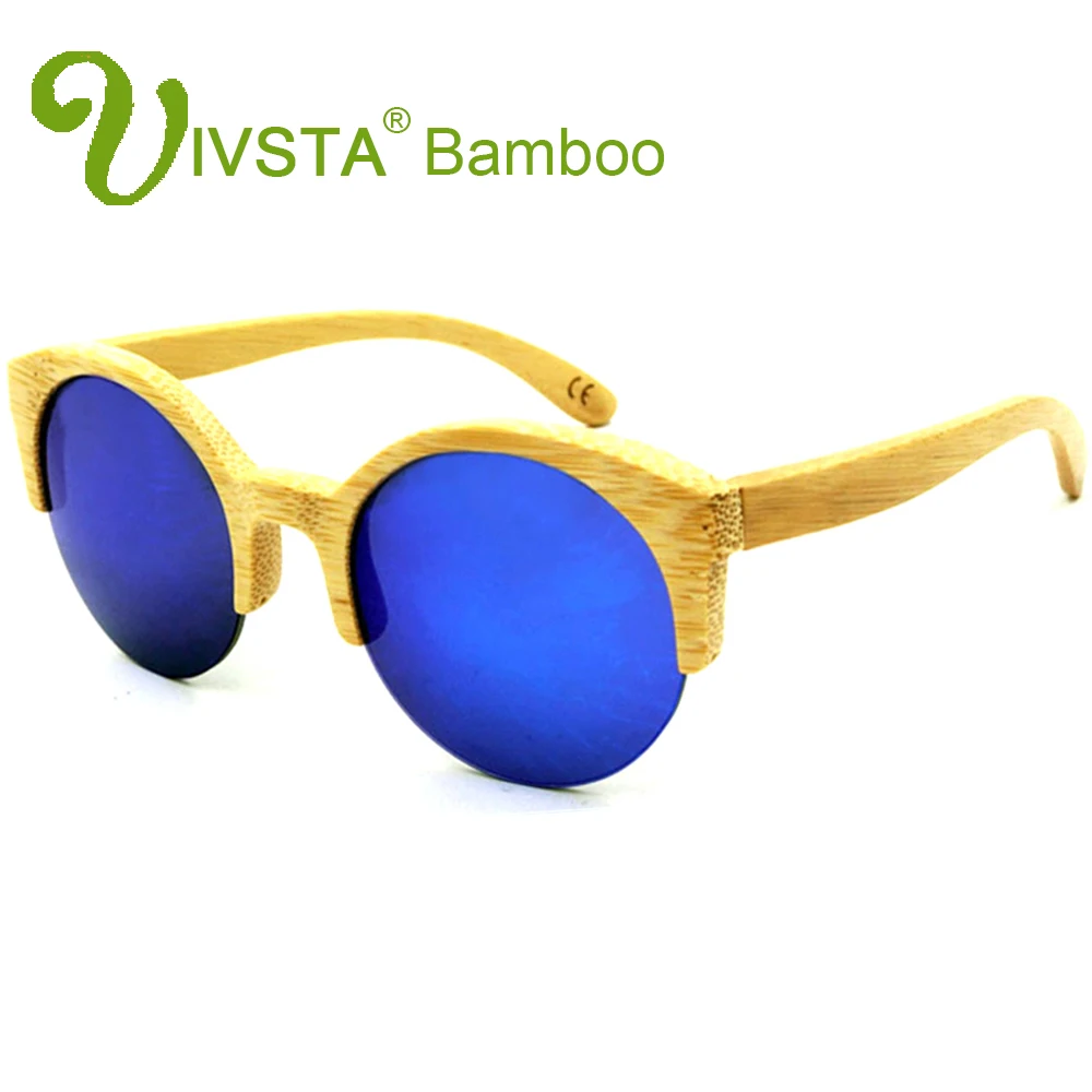 

IVSTA Bamboo Sunglasses Women Cat Eye Glasses Wooden Polarized polaroid Handmade Retro Mirror Wood Eyewear Cats Beach VB03