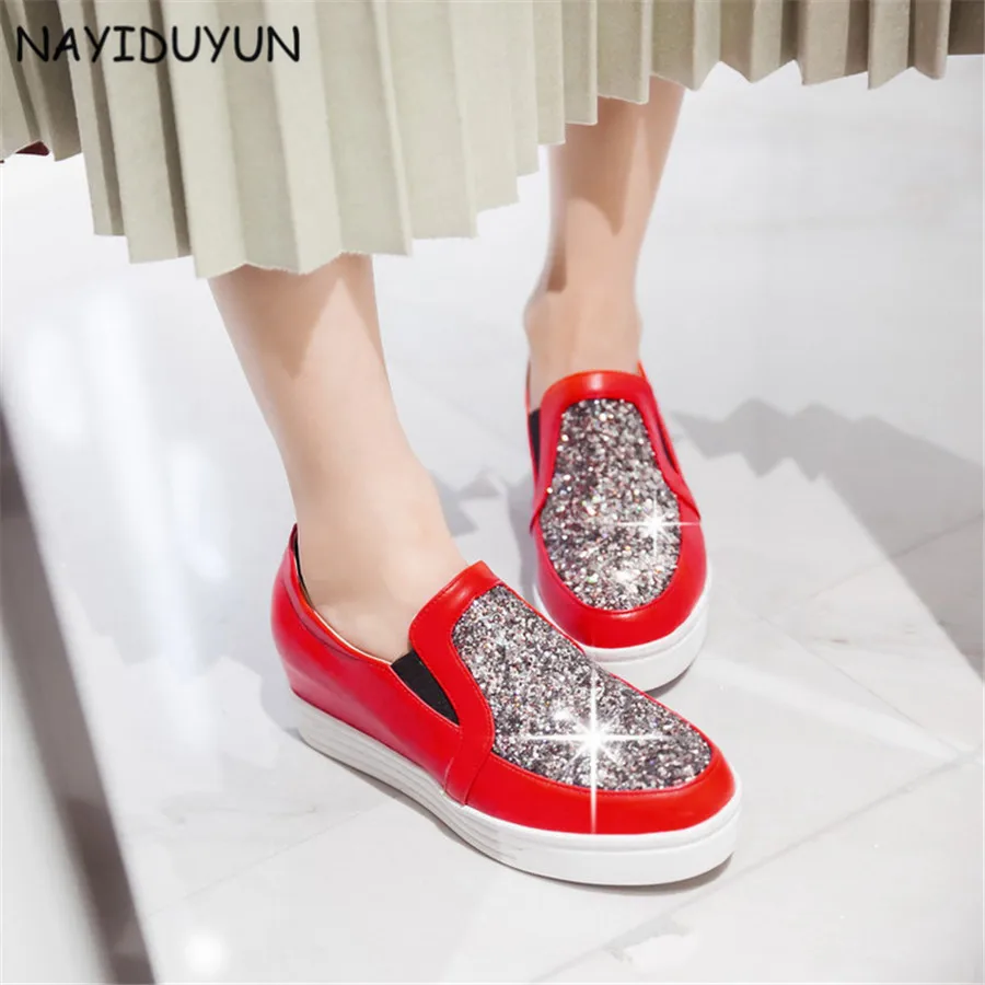 NAYIDUYUN 2019 женские шикарные туфли без шнуровки модные высокие каблуки вечерние