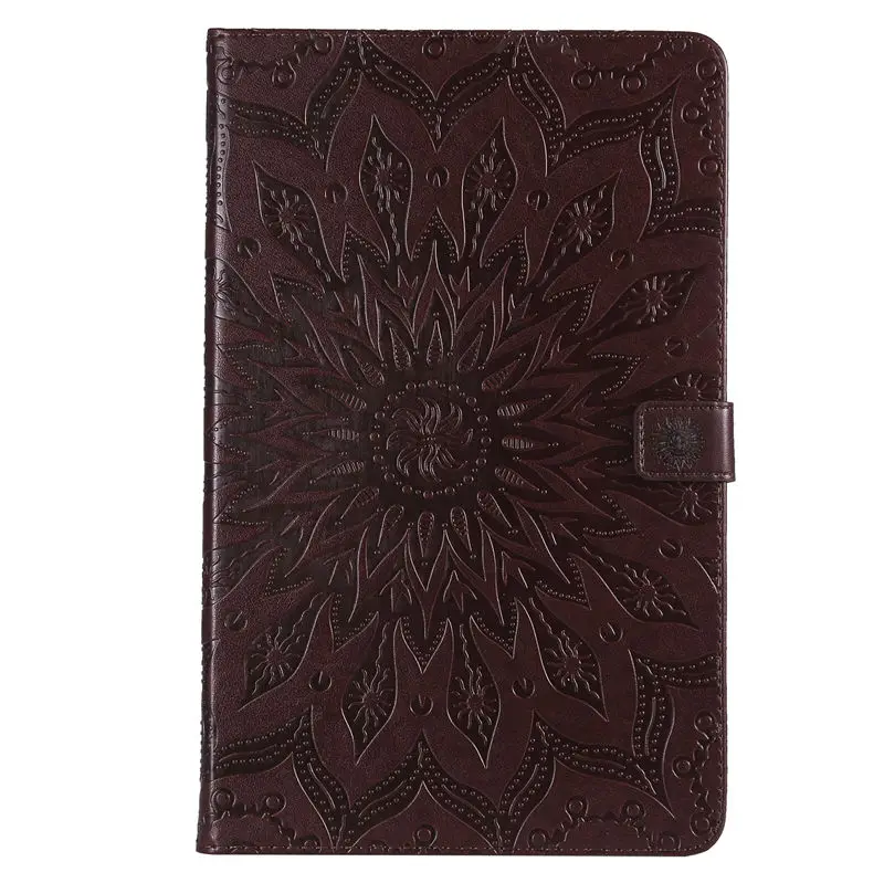 Brown Модный чехол для планшета для samsung Galaxy Tab A A2 10," T590 T595 T597 SM-T590 чехол из искусственной кожи+ пленка+ ручка - Цвет: Brown