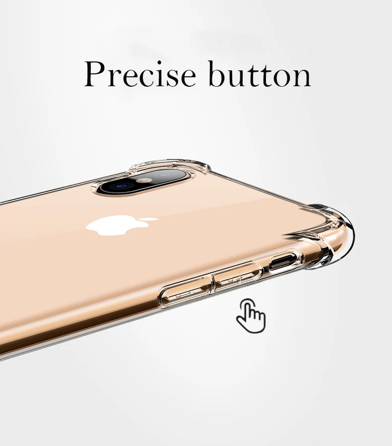Роскошный противоударный бампер силиконовый чехол для телефона для iPhone 6 S 6 S 7 8 Plus X XS Max XR 6Plus 7Plus 8 Plus Прозрачная защитная задняя крышка