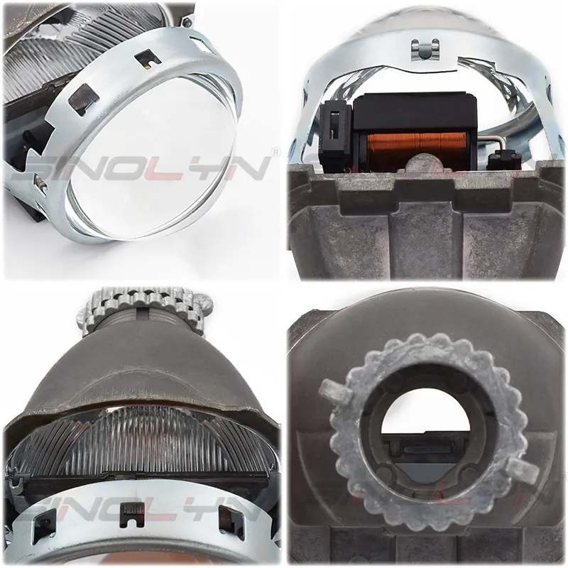 Sinolyn D2S 3,0 двухксеноновые линзы для фар с ангельскими глазами Q5 HID проектор светодиодный Halo Полный металлический комплект для H4 Автомобильные фары аксессуары