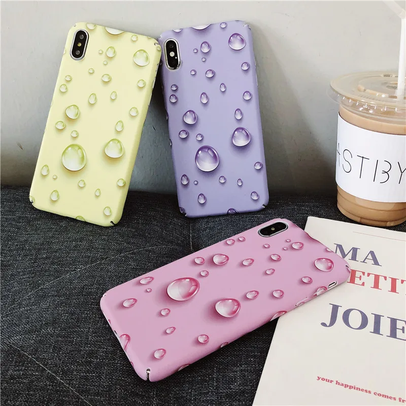 Жесткий чехол для телефона с 3D каплями воды и дождя iphone x xs max xr 10 Хрустальная