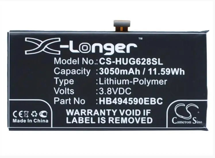 Cameron Sino 3050mAh battery for HUAWEI Ascend G628 Honor 7 PLK-UL00 HB494590EBC Mobile SmartPhone Battery | Мобильные телефоны и