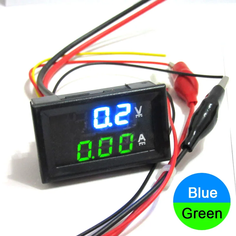 YDT DC 100V 1A 10A 50A 100A Мини цифровой вольтметр Амперметр измеритель напряжения тока тестер 0,2" синий красный двойной светодиодный дисплей