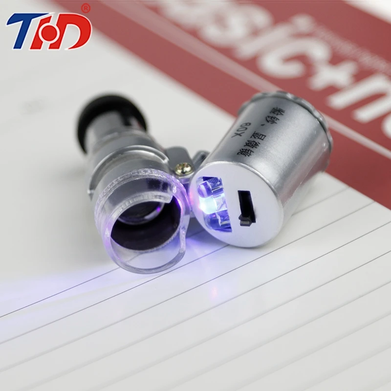 THD 60x ручной мини микроскоп деньги детектор увеличитель светодиодный свет