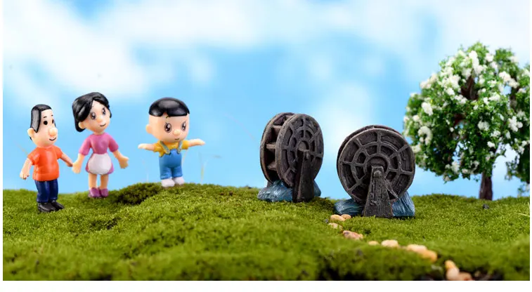 2 шт. мини винтажный водяной круг миниатюрный Сказочный Сад украшение дома