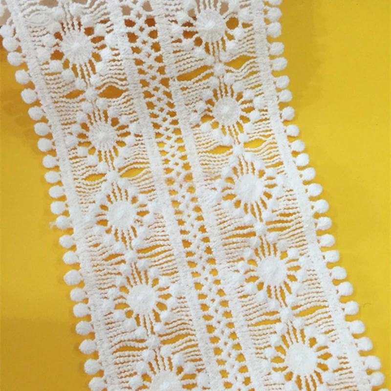 

5 yard 7.5cm 2.95" wide ivory cotton lace trim ribbon 1011766L4K777