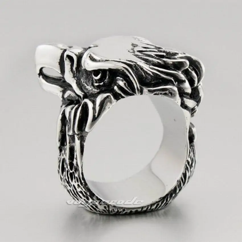 Крутое Панк-Кольцо из нержавеющей стали 316L Eagle для мужчин байкер рокер F007 - купить
