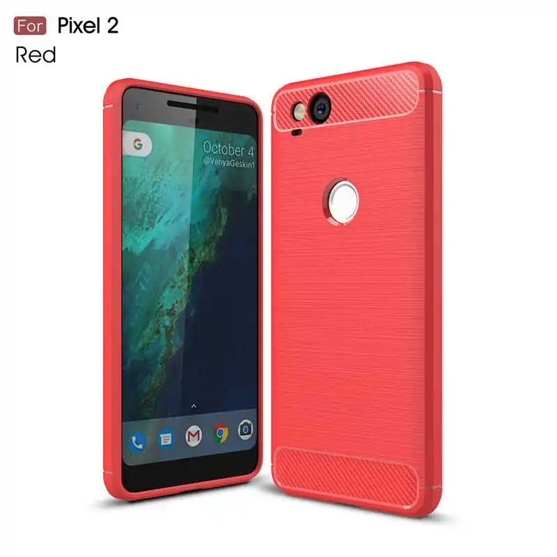 Shock Proof Soft Carbon Fiber TPU Case For Google Pixel 2 XL Cell Phone Cover |