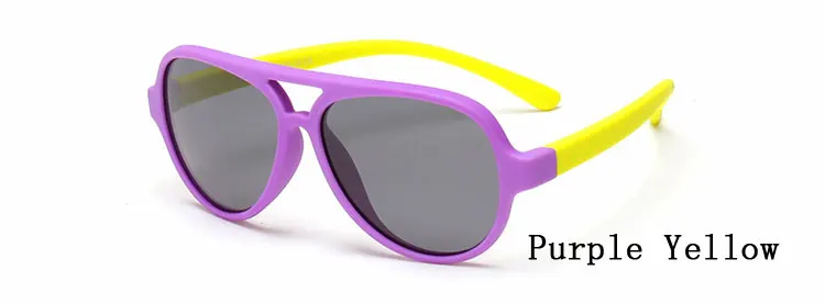 Purple Yellow Ralferty Детские TAC мягкие поляризованные солнцезащитные очки для девочек и мальчиков Овальные Солнцезащитные очки Детские Анти-УФ очки детские очки Oculos 893 - Цвет линз: Purple Yellow