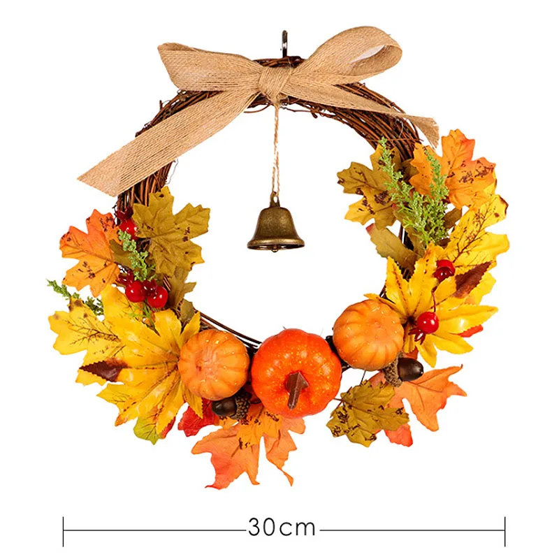 30 см венок Осенний урожай кленовый лист Тыква передняя дверь домашний декор