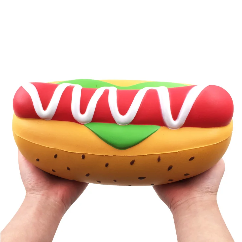 hot dog Кавайный мягкий большой размеры гигантский Squishi пиццы мороженое печенье вафельный торт животного еда снятие стресса мяч игрушка в подарок - Цвет: hot dog