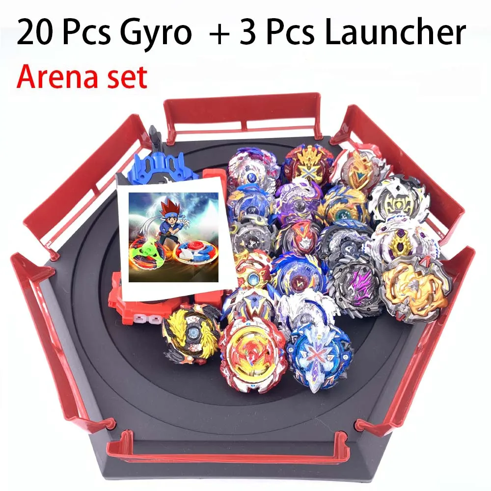 Набор топов пусковых установок Beyblade Arena волчок металлический бой Bey blade металлический взрыв Bayblade стадион детские подарки классическая игрушка - Цвет: 23-ZDP-23PCS