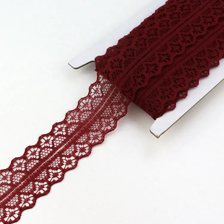 10 м/лот 3 см выдалбливают цветочное кружево DIY для пошива швейных изделий кружевное платье Одежда Нижнее белье носки украшения - Цвет: Burgundy
