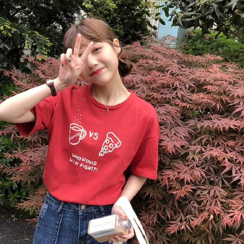 Harajuku Письмо печати плюс Размеры Повседневное Для женщин футболки 2018 летняя