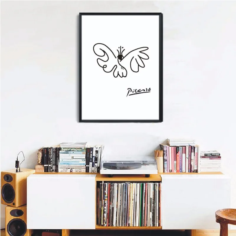 100% ручная роспись маслом плакат простой штрих линий бабочки Пикассо серии