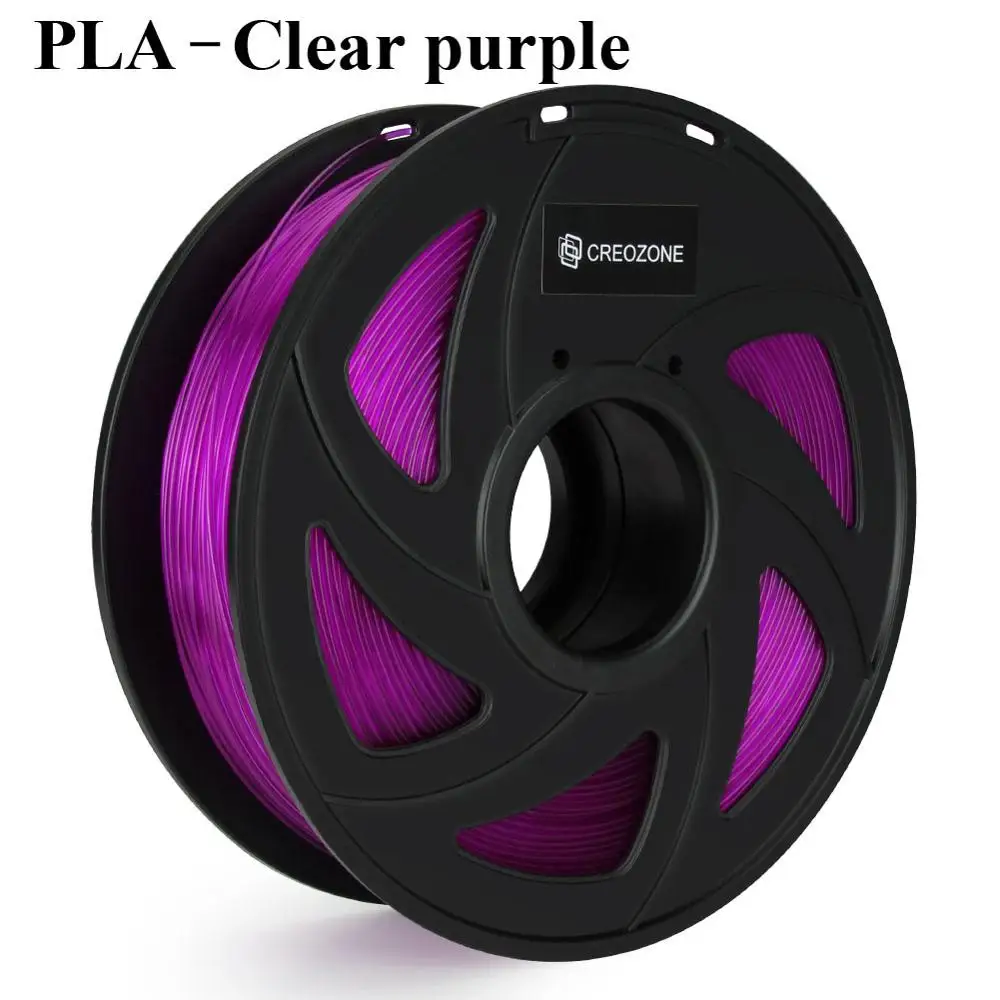 PLA-Clear-Purple Нить для 3d принтера CREOZONE 1,75 мм 1 кг PLA ABS Нейлон Дерево TPU PETG Carbon ASA PP PC 3D пластиковая печатная нить из России - Цвет: PLA-Clear-Purple