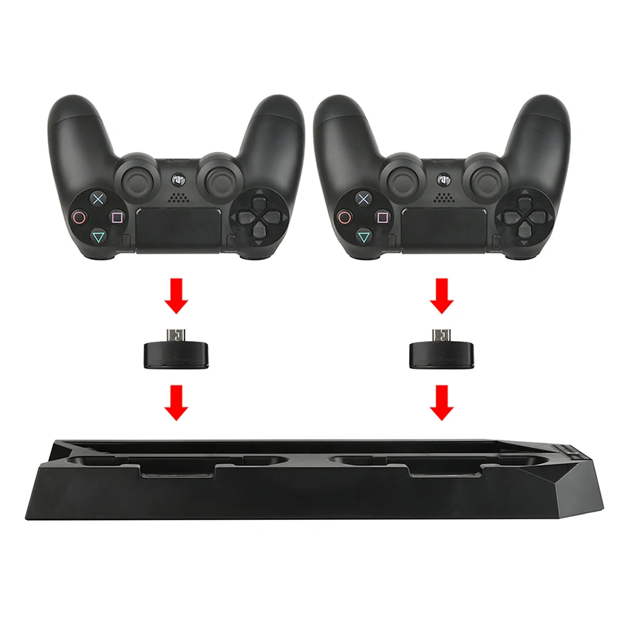 PS4 ТОНКАЯ вертикальная подставка + охлаждающий вентилятор зарядное устройство