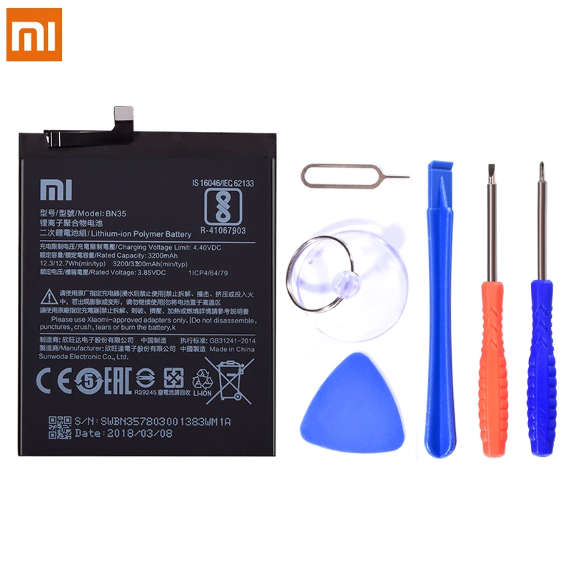 BN44 BN35 BN40 BN42 BN34 Аккумулятор для Xiaomi Redmi 5 Plus 5A 4Pro литий-полимерный Redmi5 Plus 4 Pro батареи Бесплатные инструменты