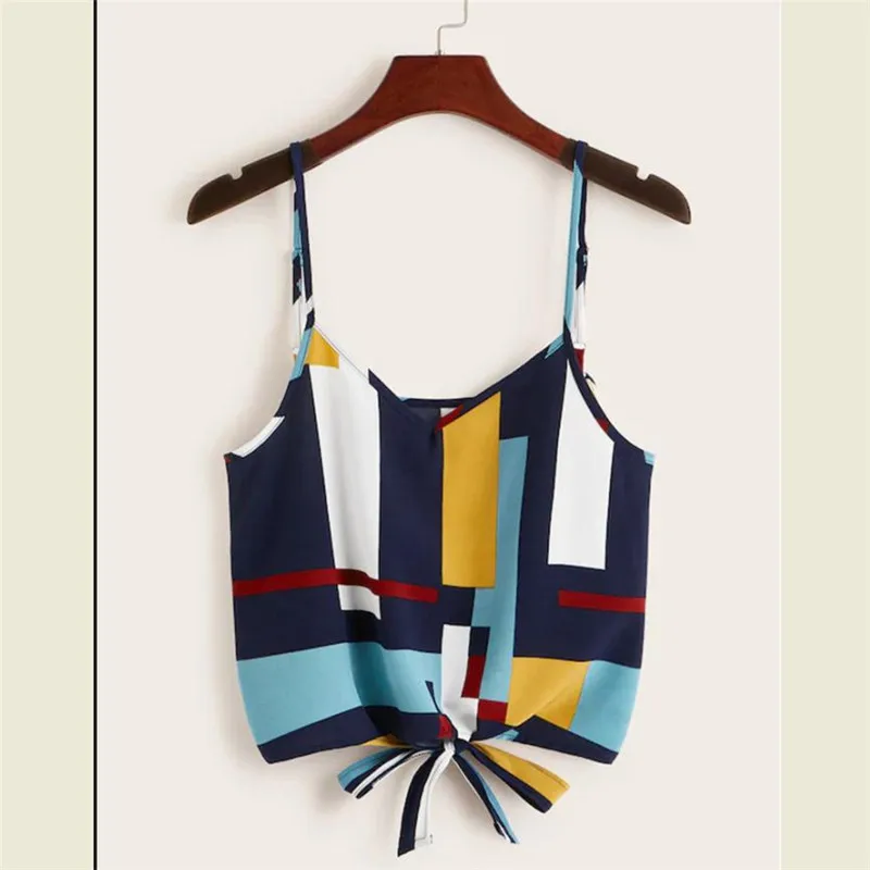 Сексуальные женские короткие топы в полоску с галстуком-бабочкой на спине