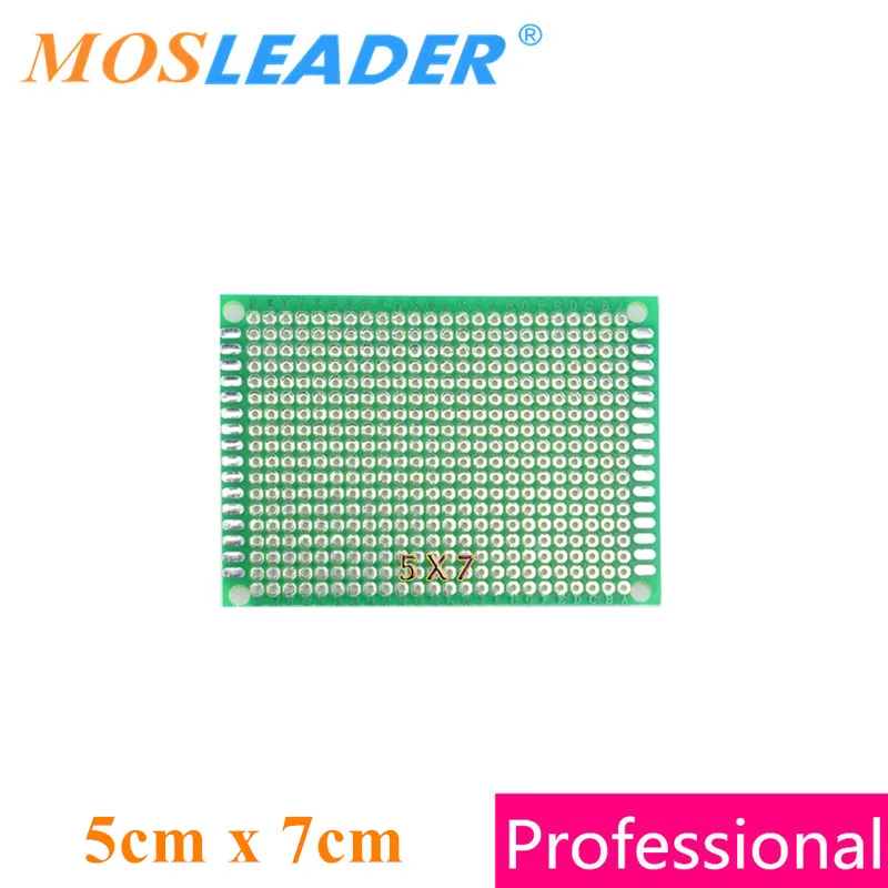 Mosleader PCB 5 см x 7 1 6 мм 10 шт. FR4 зеленый двухсторонний DIY Прототип бумаги Универсальный
