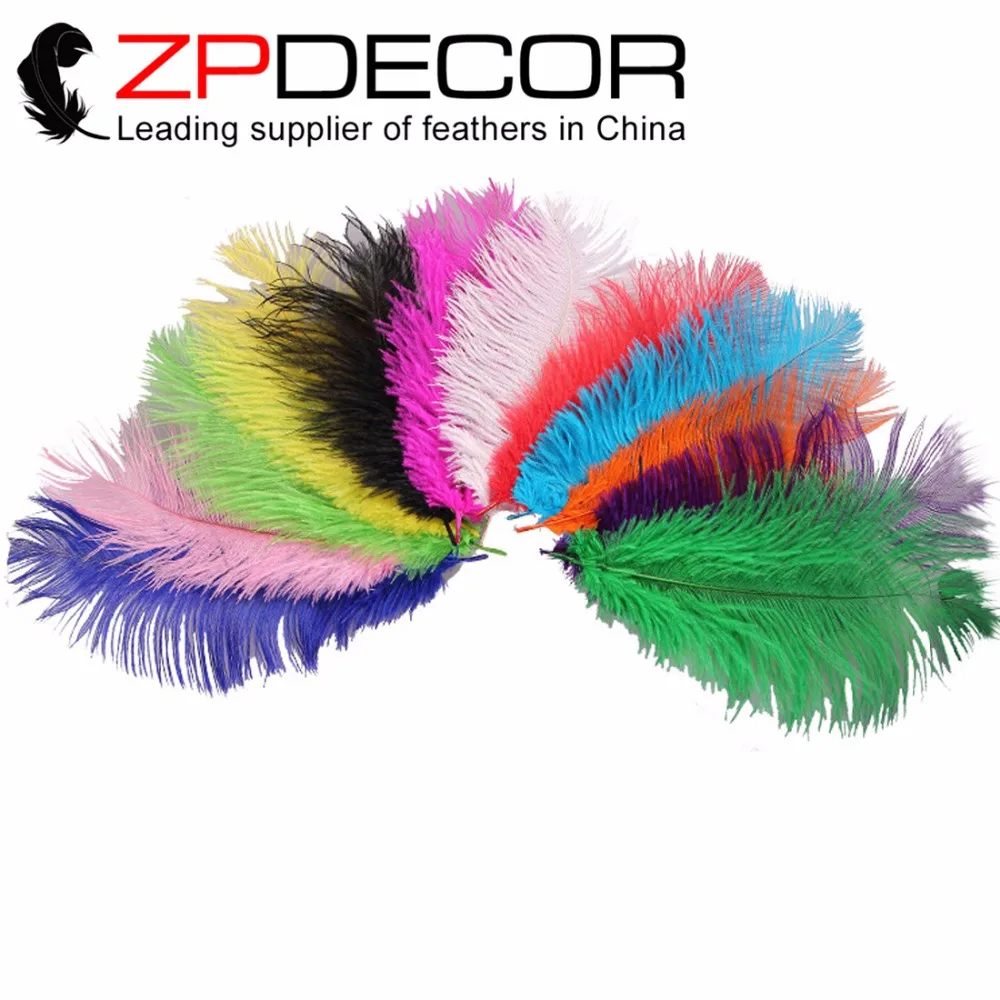 ZPDECOR 50 шт 35 40 см (14 16 дюймов) ручной выбор пушистые и гладкие цветные окрашенные