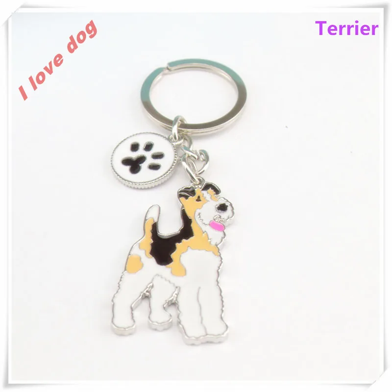 Брелок для ключей Lovely Terrier брелок с собакой Модная бижутерия подвески животными
