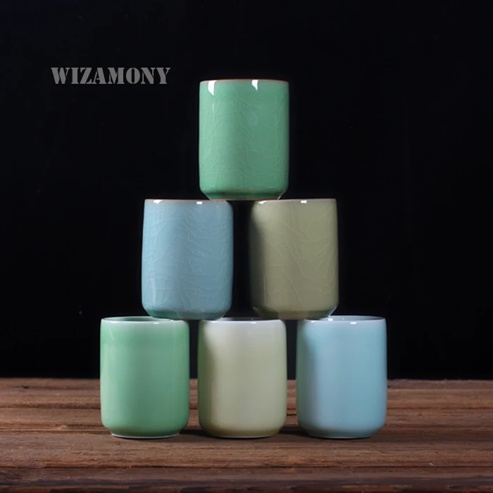 

1PCS BIG SALE!!!!! Six Colors Chinese Longquan Celadon Porcelain Kung Fu China Teacup SaucerTea Bowl Chinese Tea Pot Coffee Cup