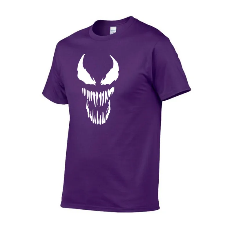 purple Унисекс Venom Comic оригинальность черный хлопок Harajuku футболка лето для мужчин и женщин аниме черный хлопок фильм топы тройник Homme - Цвет: purple