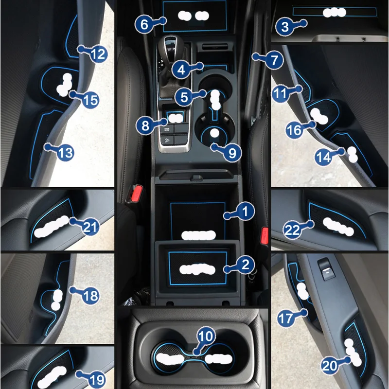 Бесплатная доставка 22 шт. подходит для hyundai Tucson резиновая Автомобильная наклейка