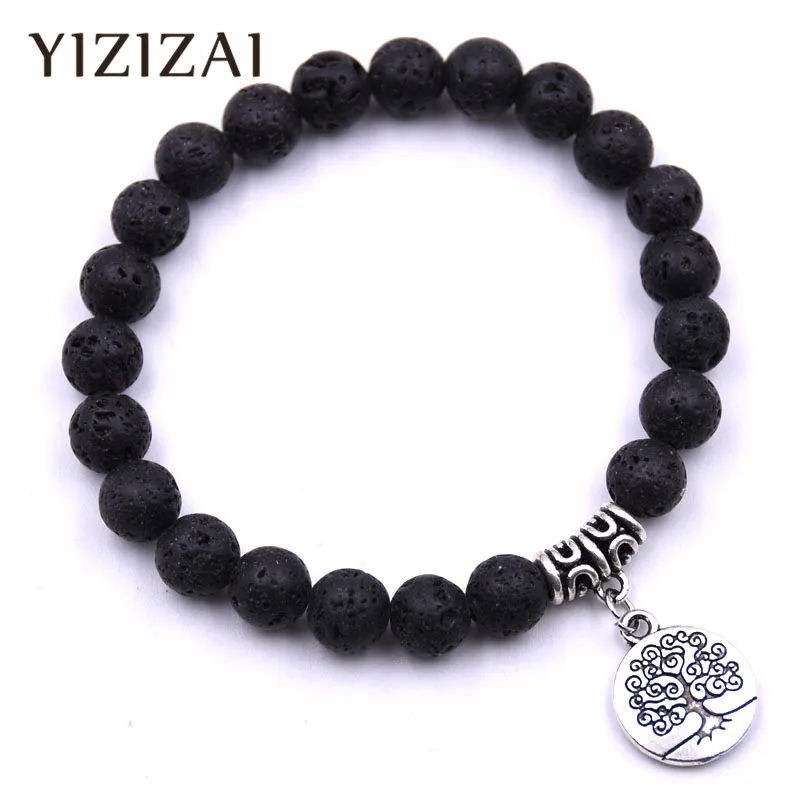 YIZIZAI новый модный браслет с тигром и натуральным камнем для женщин мужчин деревом