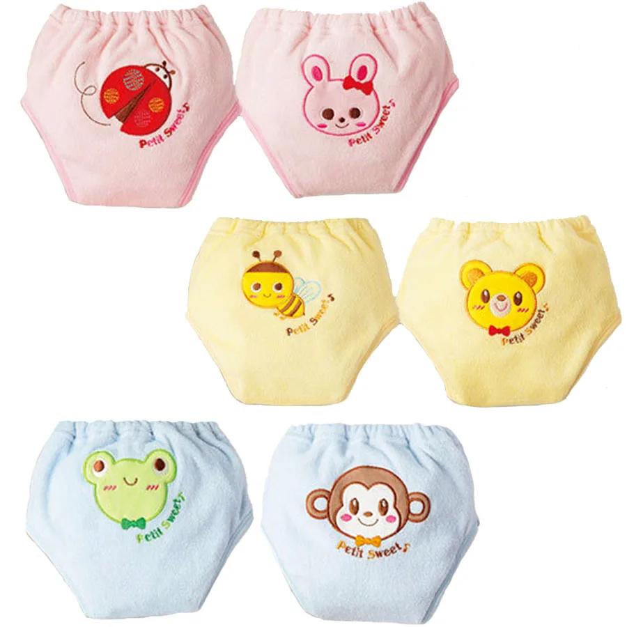 2PCS Baby Toilet Training Pants Nappies Infant Diapers Toddler Panties for Boy Girl Pee Learning Babe Shorts Underwears Briefs